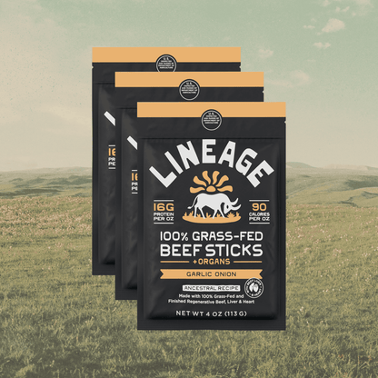 Lineage Provisions  100% Grass-Fed Beef Sticks – Ancestral Variety Pack